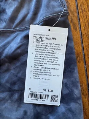 Lululemon Wunder Train High Rise 25” Diamond Dye Grey Size 8 NWT thumbnail 4
