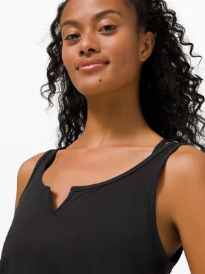 Lululemon Cropped Henley Tank Top Black activewear loungewear yoga Pilates gym thumbnail 3