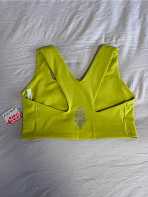 Free People Neon Yellow Racerback Sports Bra thumbnail 5