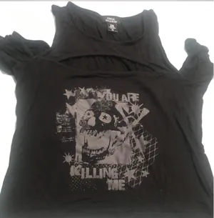 Hot Topic Skull off the shoulder blouse thumbnail 1
