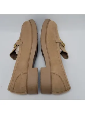 Torrid Clean Faux Suede Chunky Buckle Platform Tan Loafers Size 10 WW thumbnail 9
