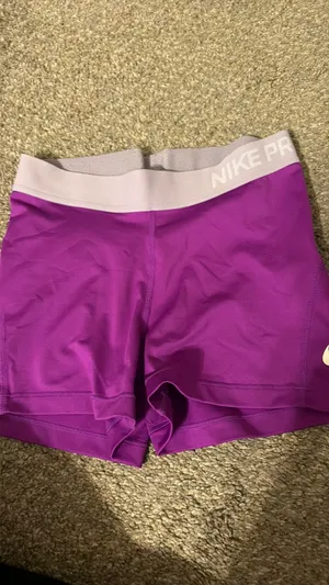 Purple Nike Pro Spandex Dri-Fit Shorts thumbnail 2