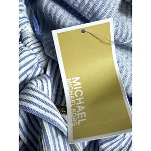 Michael Kors Women's Blue/White Striped Off Shoulder Ruffled Dress S NWT thumbnail 8