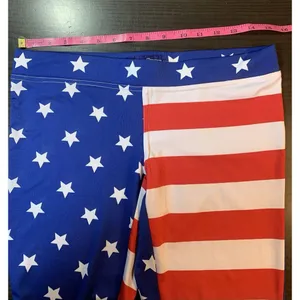 Tipsy Elves Leggings Womens Medium USA Flag Print Stretch Ski‎ Run Patriotic 4th thumbnail 7