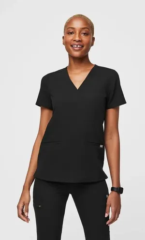 Figs Casma Three-Pocket Scrub Top FW1100 Black Medical Scrub Shirt Small thumbnail 1