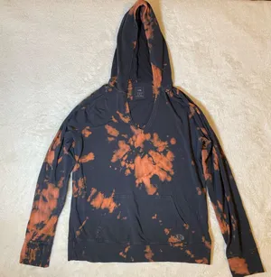 North Face Acid Wash Hooded Tee Large EUC CUSTOM thumbnail 1
