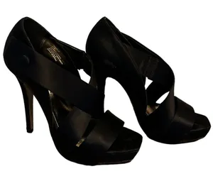 Steve Madden Black‎ Satin Bradlly Heels thumbnail 1