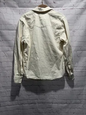 aerie Cream Button-Down Shirt Woman’s‎ Size Medium thumbnail 3