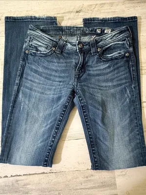 Miss Me Blue Denim Bootcut Jeans with Embellished Wing Pockets Size 29 thumbnail 7