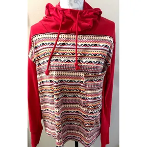 NWT FREE PEOPLE | FP Movement‎ Hot Shot Printed Hooded Layer in Nordic Knit XS thumbnail 2