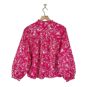 J. Crew Floral Popover Blouse Blushing Meadow Sz S NWT thumbnail 8