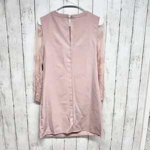 Lulus Embroidered Lace Long Sleeve Shift Dress Womens Size XS Mauve Pink Mini thumbnail 7