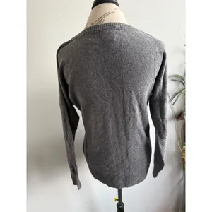 Nike Women's Gray V-Neck Long Sleeve Sweater Size‎ L Cotton Wool Blend thumbnail 2