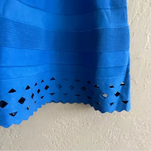 Saks 5th Avenue Bright Blue Short Sleeve Knit Mini Dress thumbnail 2
