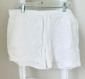 Old Navy White Drawstring Linen Blend 4” Shorts Size Large thumbnail 1