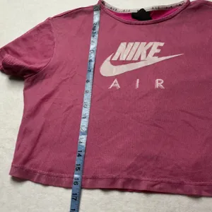 Nike Air Womens Pink Mesh‎ Overlay Crop Top XS Short Sleeve Graphic Tee thumbnail 6