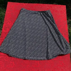 Amanda Smith Skirt Size Medium Black White Polka‎ Dots Flared Vintage Spring thumbnail 4