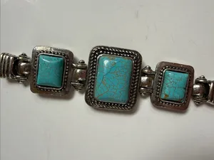 Source Unknown Southwestern multi-strand link turquoise bracelet thumbnail 5