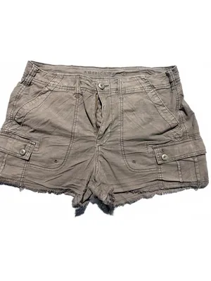 American Eagle Gray Stretch Cargo Shorts Size 8 thumbnail 3