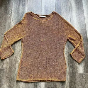 Free People Beach Naomi Tunic Sweater Swim Cover Up Mustard Yellow Gold Medium thumbnail 6