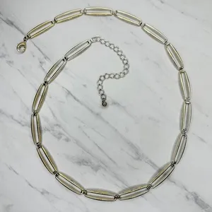 Skinny Silver Gold Chain Link Belt Large XL Two Tone ✨ thumbnail 1