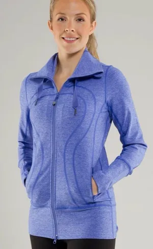 Lululemon Stride Jacket women’s full zip hooded periwinkle blue sz 6 thumbnail 1