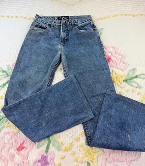 LEE Jeans Women's Flare Blue Denim Glitter Sparkle Style 5 Made‎ in Mexico thumbnail 1
