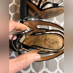 Sam Edelman Black Strappy Heeled Sandals party wedding prom event summer elegant thumbnail 5