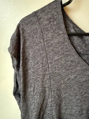 American Eagle Outfitters Charcoal Gray Scoop Neck Top Size Medium thumbnail 3