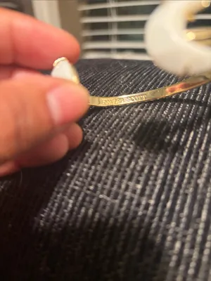 Kendra Scott Gold Cuff Bracelet with White Enamel Moon Ends thumbnail 2