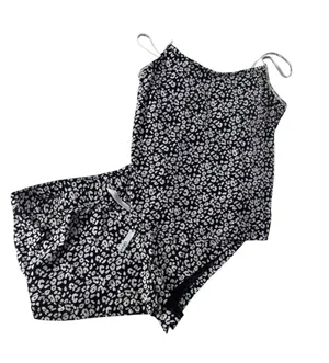 Calvin Klein Black & White Leopard Print Cami Short Pajama Set xl thumbnail 1