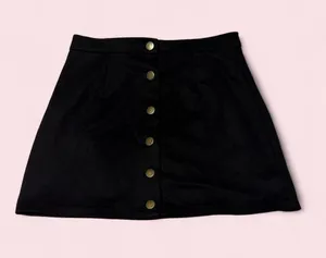 SHEIN Black Mini Skirt with Gold Buttons thumbnail 1