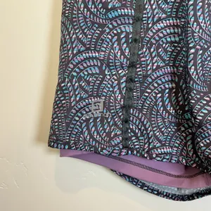 Salomon ActiLite 2-in-1 Running Shorts Purple Teal Print Back Zip Pocket S thumbnail 2
