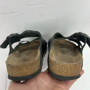 Birkenstock Arizona Size 37 US 6 6.5 Leather Sandals Anthracite Metallic Pewter thumbnail 10