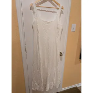Gap Linen Blend Dress Womens Large White thumbnail 2