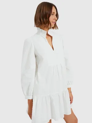 Tuckernuck Palmerston Swiss Dot 3/4 Sleeve Dress in White S thumbnail 5