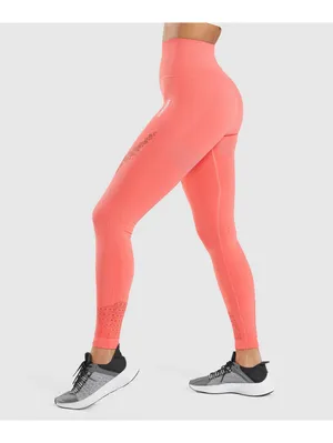 Gymshark Energy Seamless High-Waisted Leggings Coral Pink XXL thumbnail 2