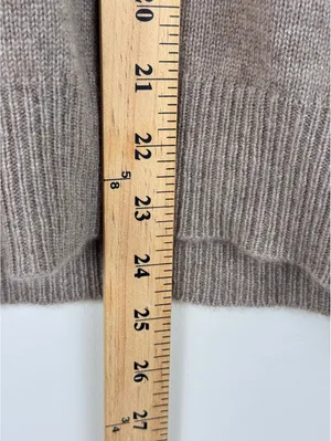 100% Cashmere V-Neck Sweater Vest Taupe Brown Sleeveless Quiet Luxury S M thumbnail 10