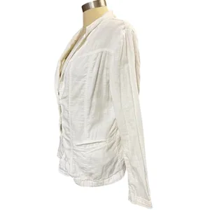 Old Navy L Blazer White Cotton Lightweight Textured Casual Professional Summer‎ thumbnail 3