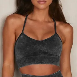 Aerie Offline Charcoal Grey Bralette Crisscross Back Sports Bra Size M thumbnail 1