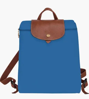 Longchamp Cobalt Le Pliage Original Nylon Leather Trim Foldable Backpack thumbnail 1