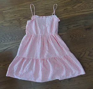 NWT Wild Fable Gingham Spaghetti Strap Mini Tiered Ruffle Dress Size Small thumbnail 13