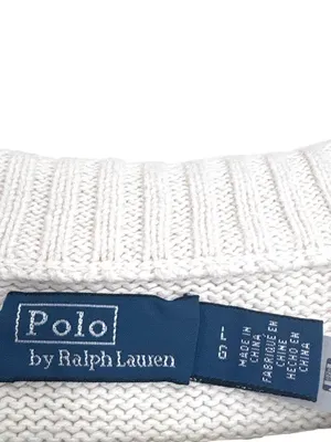 Polo Ralph Lauren Cotton Bear Long Sleeve Crew Neck Pullover in Ivory Large Wome thumbnail 10
