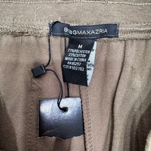 BCBGMaxazria Brown Velour Track Pants Rhinestone Logo Loungewear Athleisure READ thumbnail 4