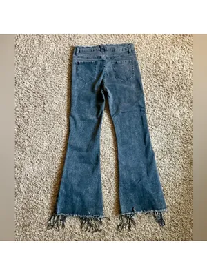 New w/ Tags Buckle Blue B Collection Rhinestone Fringe Cropped Flare Small Jeans thumbnail 9