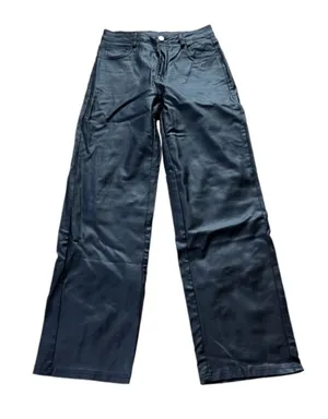 Women's Faux Leather Pants Black Size M thumbnail 1