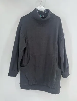 Free People beach dark gray mock neck oversized sweatshirt size medium thumbnail 1