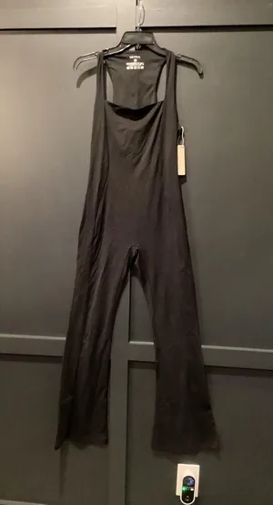 Vilanva Wide Leg Jumpsuit Square Neck Dressy One Piece Outfit Stretch Romper M thumbnail 3
