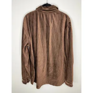 Zara Oversized Corduroy Shacket Button Down Shirt Small Chocolate Brown thumbnail 3