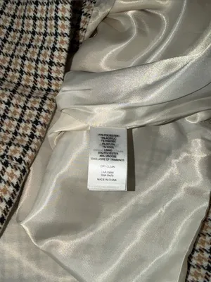 Joie Houndstooth Pea Coat with Brown Contrast Collar Wool Blend Small thumbnail 6
